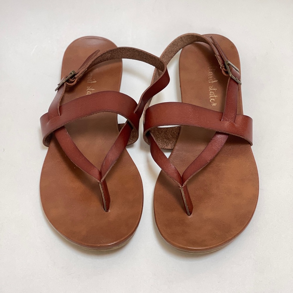 Altar’d State strappy brown leather sandals
